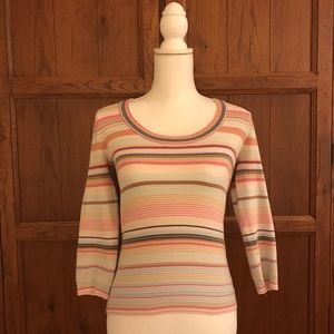 Old Navy stretch 3/4 sleeve striped sweater